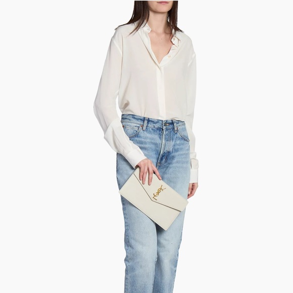 SAINT LAURENT Blanc Vintage Uptown Pouch - Picture 4 of 5